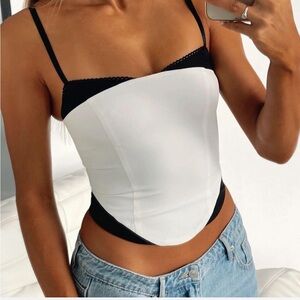 White Fox Boutique Black and White Crop Top
